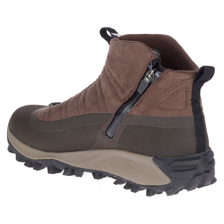 Chaussures Randonnée Merrell Thermo Snowdrift Zip Mid Shell Marron Homme | D.O.DLVZ